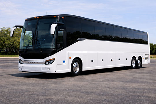 56-passenger charter bus available for charter in Sunrise, FL